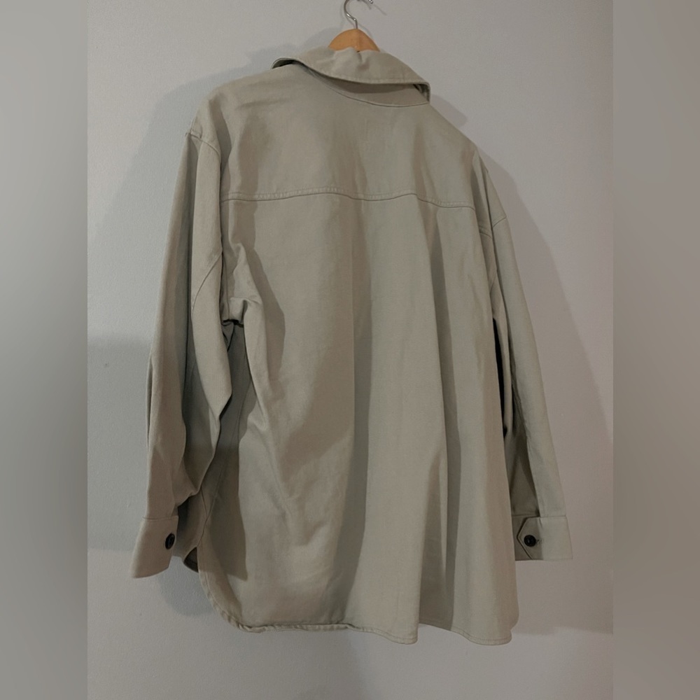 H&M beige heavyweight spring jacket light tan size L - Picture 11 of 13